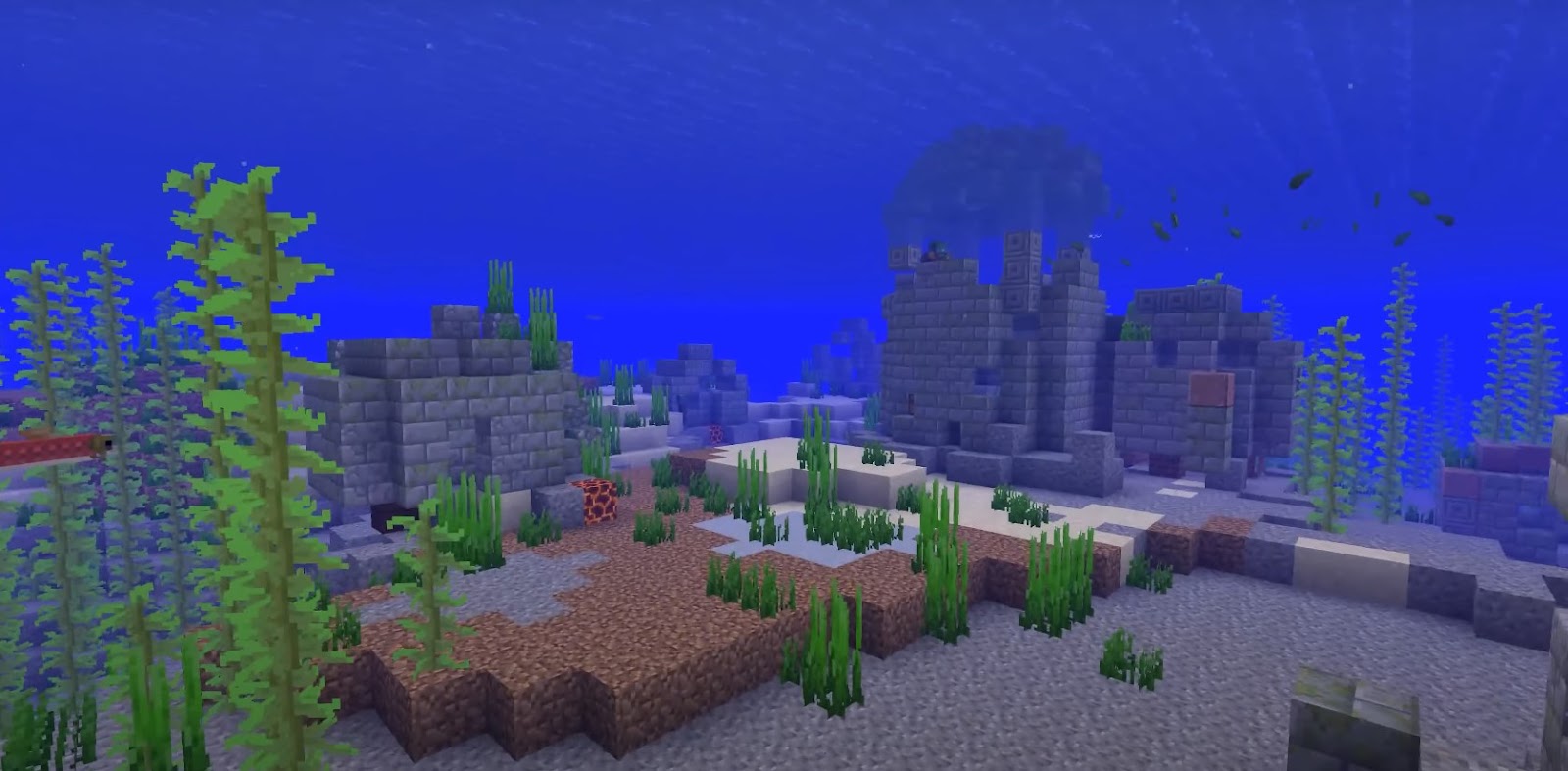 underwater view in Minecraft