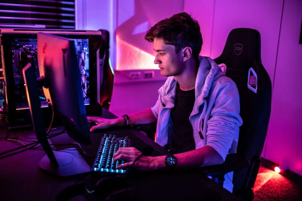 guy sitting at the computer