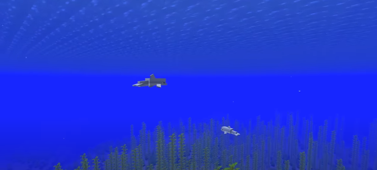 Fish underwater in Minecraft
